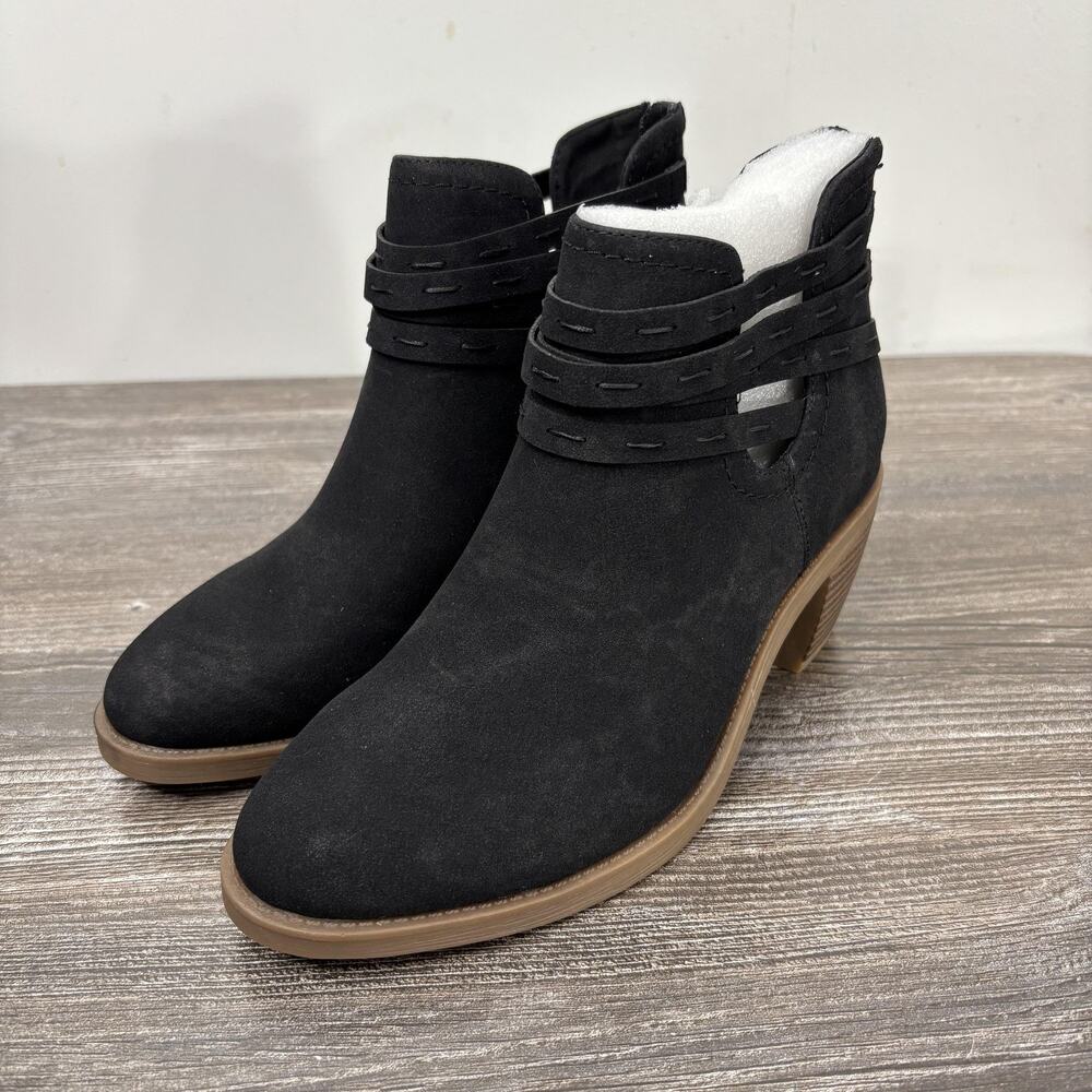 New! Frye And Co Petal Booties Womens Size 6M Black Ankle Boots Block Heel‎